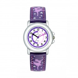 Montre Certus fille bracelet cuir violet motif ballerine