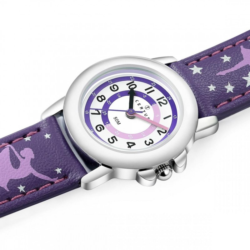 Montre analogique Certus Junior ballerine bracelet cuir violet