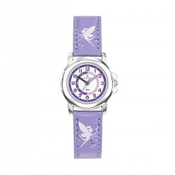 Montre Certus fille bracelet cuir violet motif fée