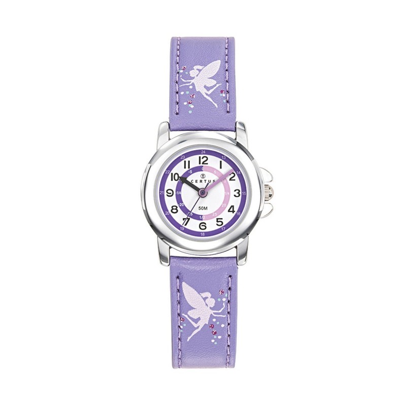 Montre analogique Certus Junior fées bracelet cuir violet