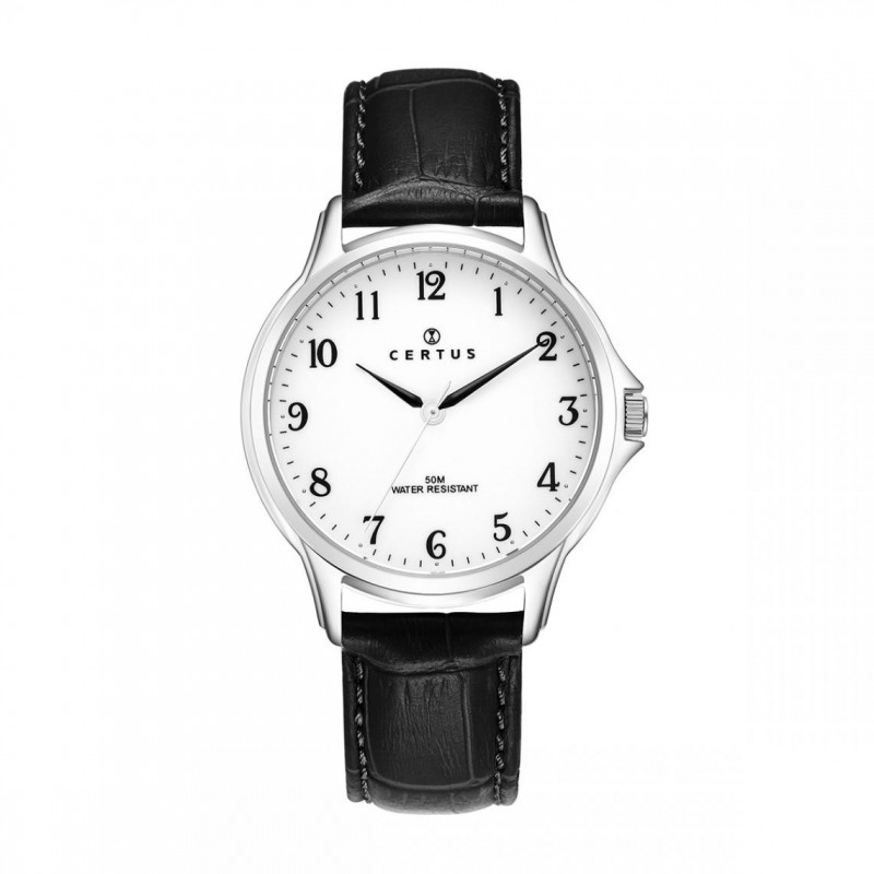 Montre analogique Certus bracelet cuir noir