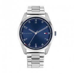 Montre tommy hilfiger acier couleur argent et bleue