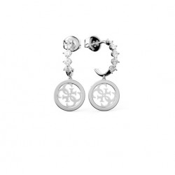 Boucles d'oreilles demi créole argentés Guess