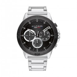 Montre homme tommy hilfiger couleur argent et noire