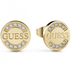 Boucles d'Oreilles puces Guess acier  doré