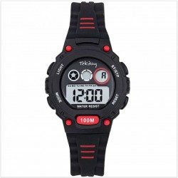 Montre enfant sport rouge et noire