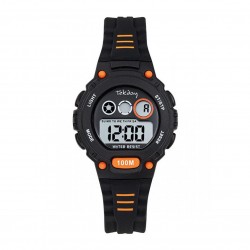 Montre enfant sport orange et noire