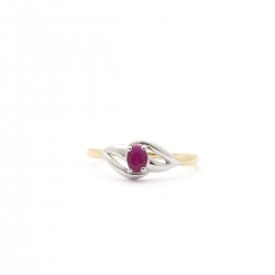 Bague Carador Or Bicolore 375/000 et Rubis 0,25 cts