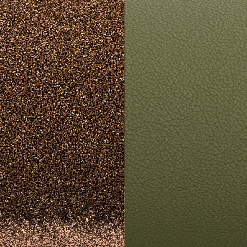 CUIR MANCHETTE LES GEORGETTES BRONZE PAILLETE / VERT DE GRIS 14MM