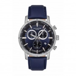 Montre Homme Bracelet en Cuir Bleu