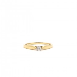 Bague Solitaire Carador Or jaune 375/000 et diamant 0,03 cts