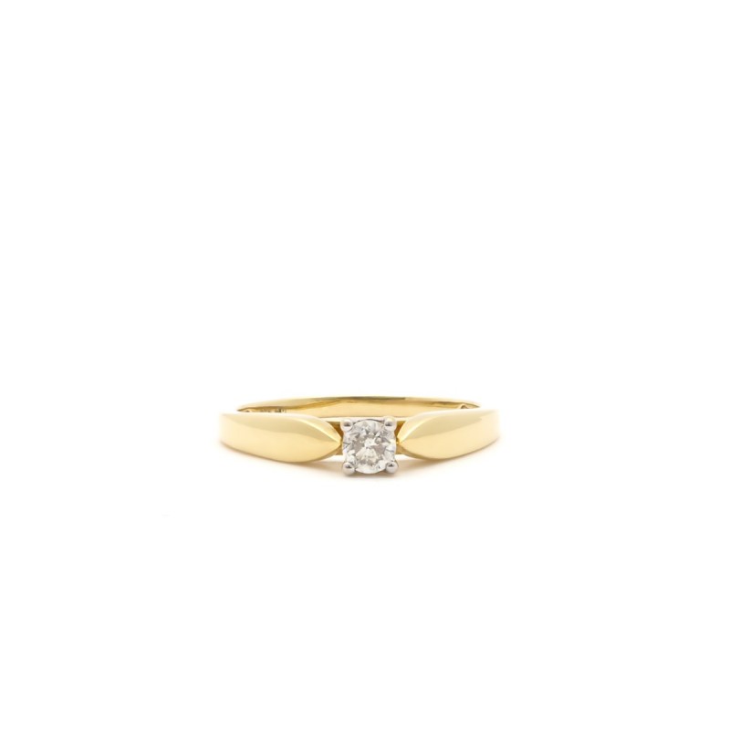 Solitaire Carador or jaune 375/000, diamant 0,18 cts