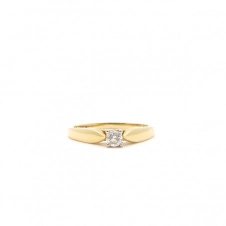 Solitaire Carador or jaune 375/000, diamant 0,18 cts