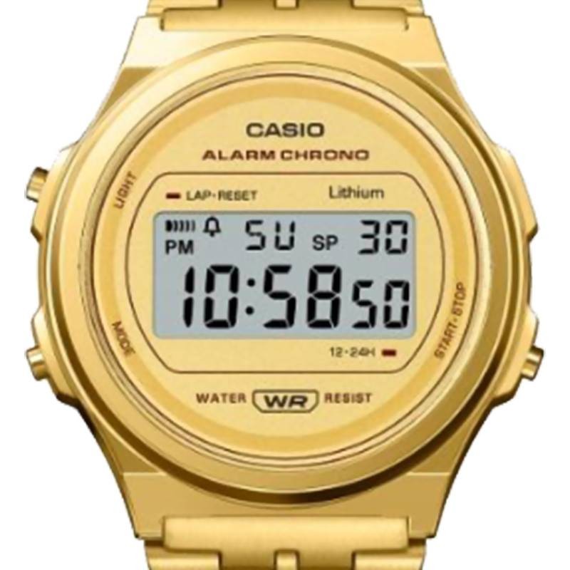 Montre digitale Casio collection Vintage bracelet acier doré
