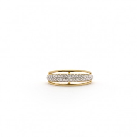 Bague Carador pavage diamants 0,04 cts et Or jaune 375/000