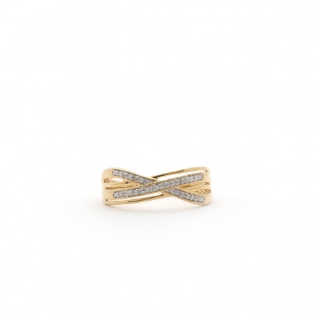 Bague or jaune 375/000 Carador et diamant 0,06 cts