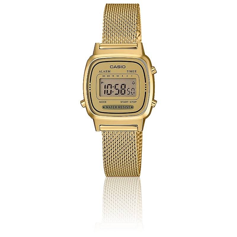 Montre digitale Casio collection Vintage bracelet acier doré