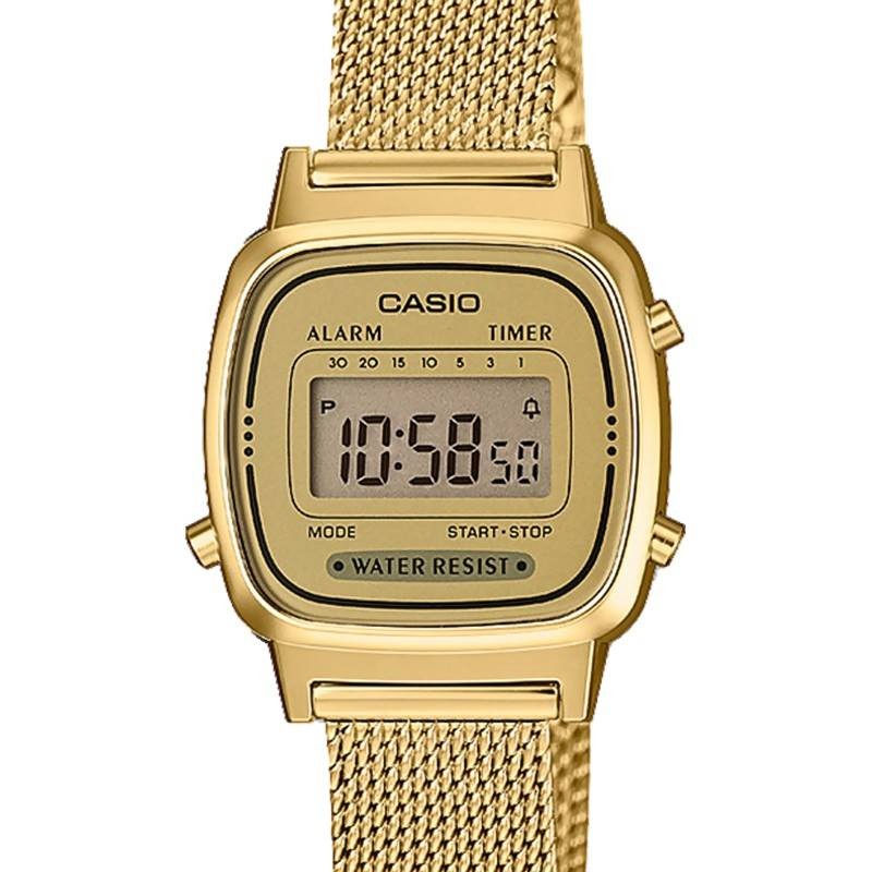 Montre digitale Casio collection Vintage bracelet acier doré