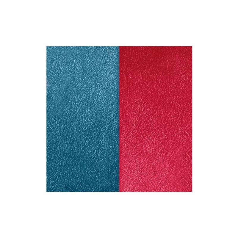 CUIR PENDENTIF LES GEORGETTES BLEU PETROLE / FRAMBOISE 25MM