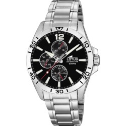 Montre Homme Lotus Noir Bracelet en Acier