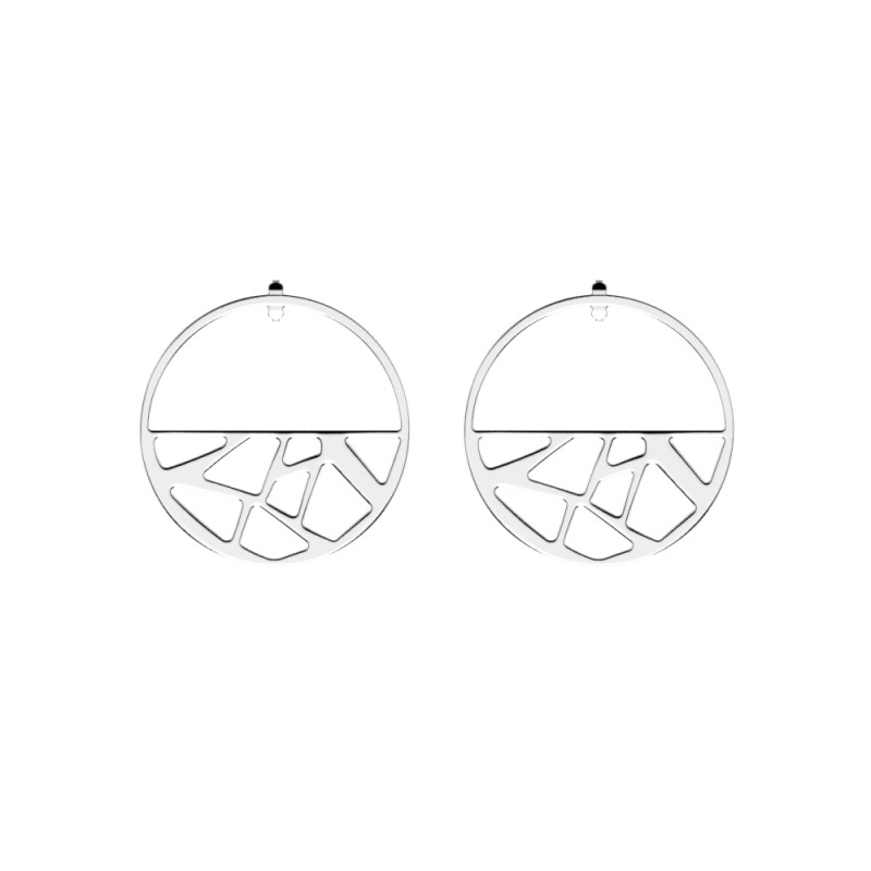 BOUCLES D'OREILLES LES GEORGETTES GIRAFE LAITON ARGENTÉ 43 MM