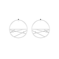 Boucles d'oreilles Les Georgettes Les Précieuses motif Liens finition couleur argent