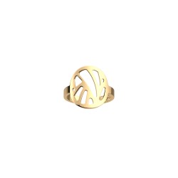 Bague ronde Les Georgettes motif Perroquet or brillant 16 mm