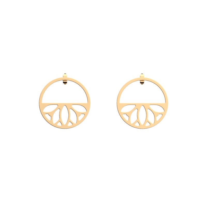 BOUCLES D'OREILLES LES GEORGETTES LOTUS LAITON DORÉ 30MM