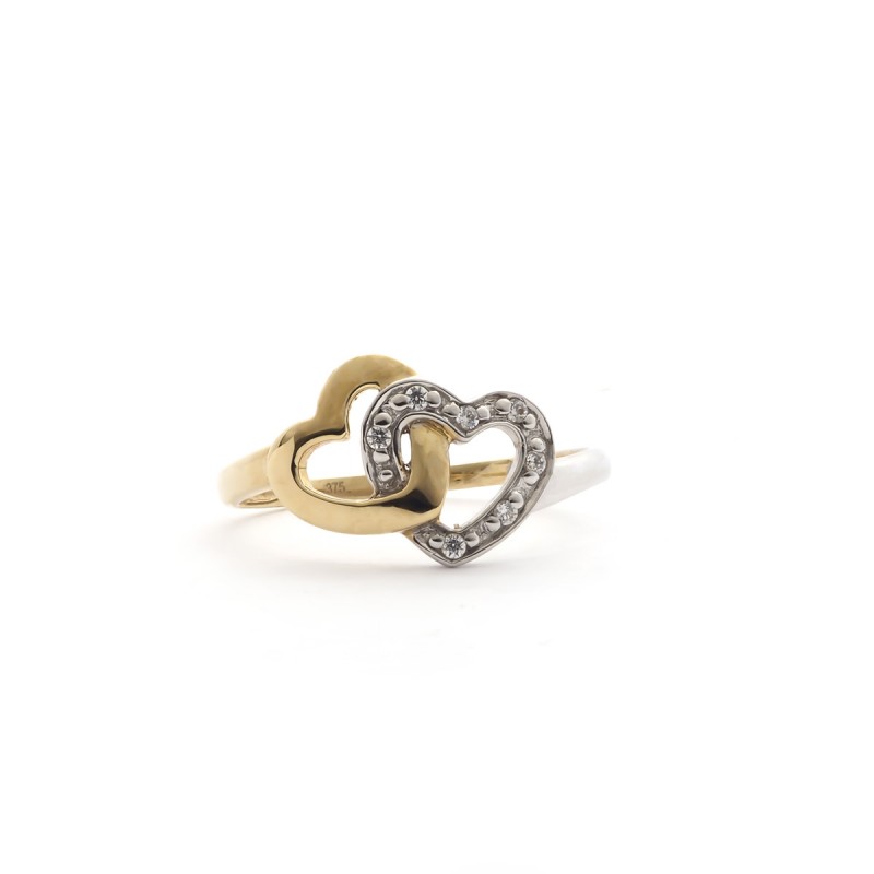 Bague discount double coeur