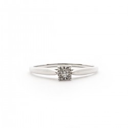 Bague Carador diamant or blanc 375/000