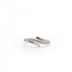 Bague tresse Carador en or blanc 375 000 et diamant