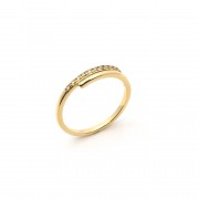 Bague Femme Carador anneau double plaqué or et oxydes de zirconium Bague Femme Carador anneau double plaqué or et oxydes de zirconium