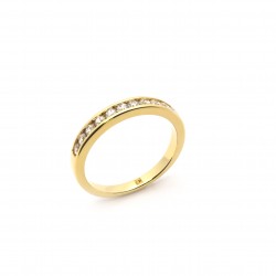 Bague type alliance plaqué or et oxyde de zirconium carador