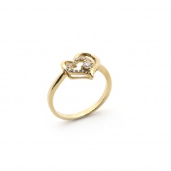 Bague plaqué or motif coeur carador