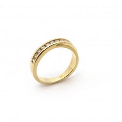 Bague type alliance plaqué or et oxyde de zirconium carador