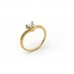 Bague solitaire plaqué or carador