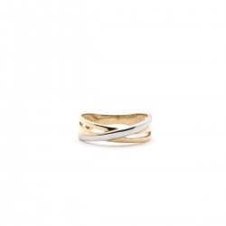 Bague or 375 jaune rhodium