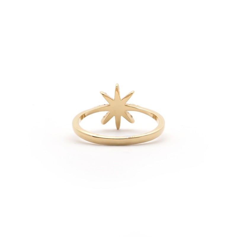 Bague étoile du nord avec zirconium - bague étoile - bague médaille en  Argent 925 ou plaqué Or : : Produits Handmade