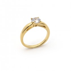 Bague solitaire plaqué or carador
