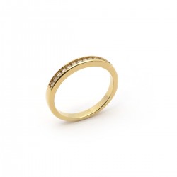 Bague type alliance plaqué or et oxyde de zirconium carador