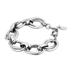 Bracelet femme lotus style en acier couleur argent