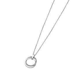 Collier femme lotus style en acier couleur argent