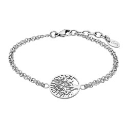 Bracelet ARBRE DE VIE femme lotus style en acier couleur argent