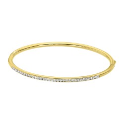 Bracelet rigide femme lotus style en acier couleur or