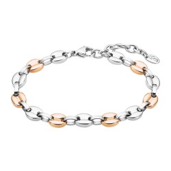 Bracelet femme lotus style en acier bicolore