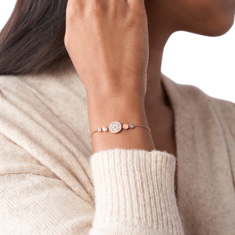 Bracelet Fossil collection Vintage Glitz acier doré rose