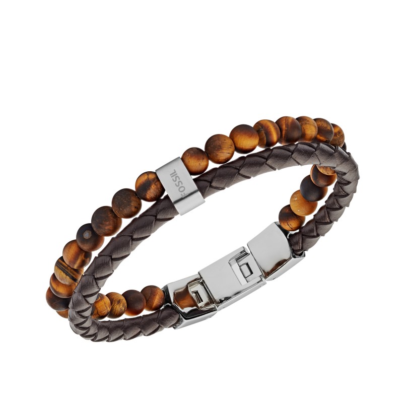 Bracelet Fossil collection Townsman cuir marron