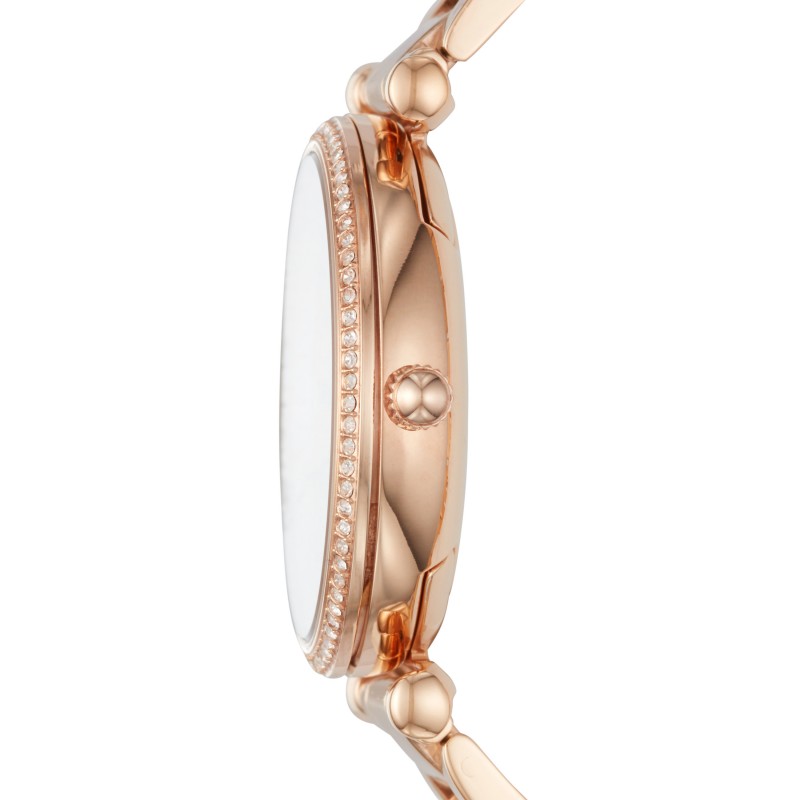 Montre analogique Fossil collection Carlie bracelet acier dorée rose