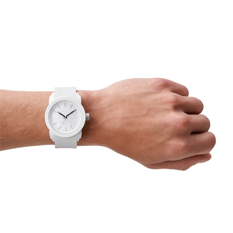 Montre analogique Diesel Double Down bracelet silicone blanc