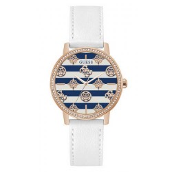 Montre Femme Guess Bracelet en Cuir Blanc